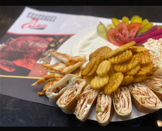 Sliced chicken menu صحن شاورما عربي