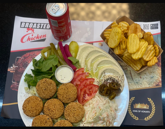 Falafel Arabic menu صحن فلافل فرط