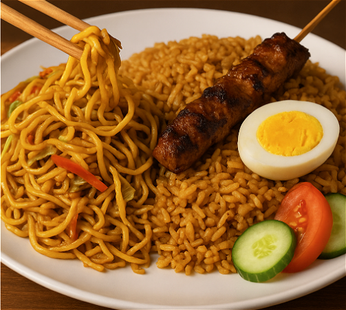 SURINAAMSE BAMI OF NASI MET 3 STOKJES Kip