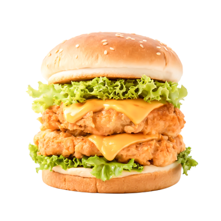 Dubbele crispy kipburger 