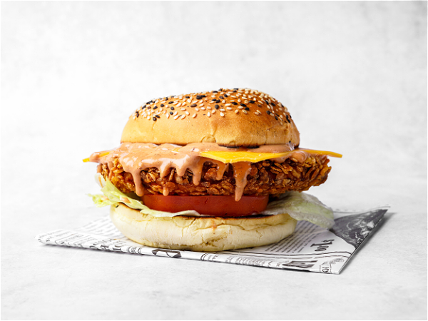 Cheesy chicken burger