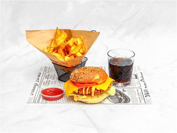 Spicy chicken burger menu