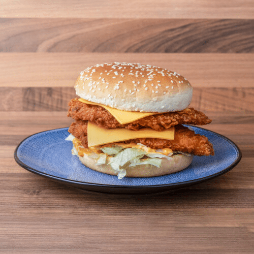 Double spicy chicken cheese burger