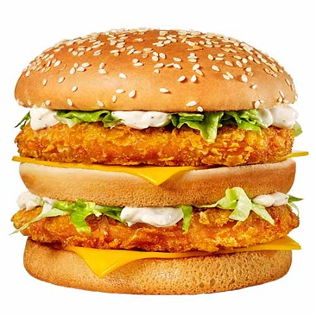 Double classic chicken burger menu