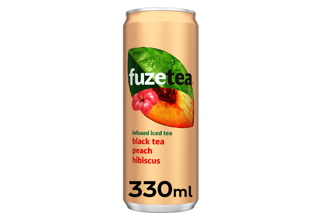 Blikje Fuze tea black peach hibiscus