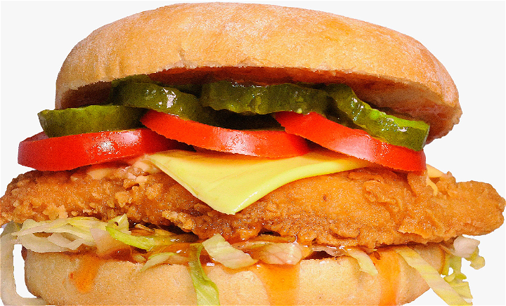 Spicy chicken cheeseburger