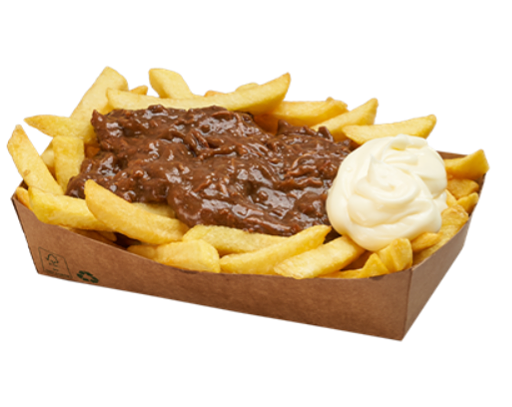 Friet stoofvlees met mayonaise