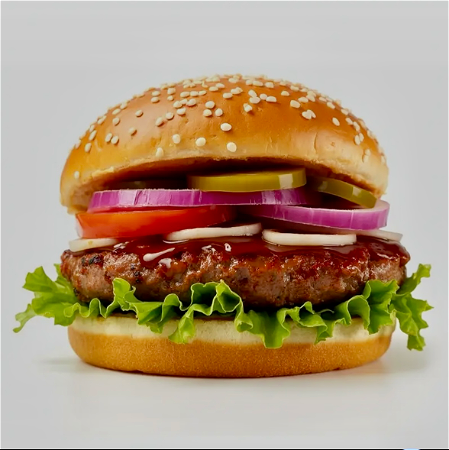 Hamburger speciaal (met saus en groente)