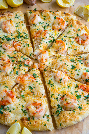 Pizza cheesy shrimp