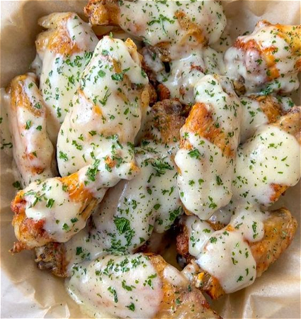 Cheesy chicken wings