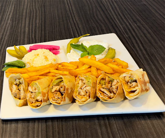 Chicken wrap Arabic plate