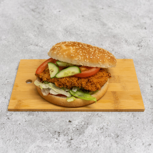 Pittige gekruide huisgemaakte kipfiletburger