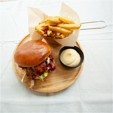 Korean fried chicken burger