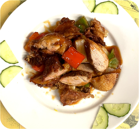 Peking eend in zoetzure saus
