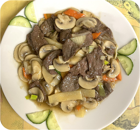 Ossenhaas met champignons