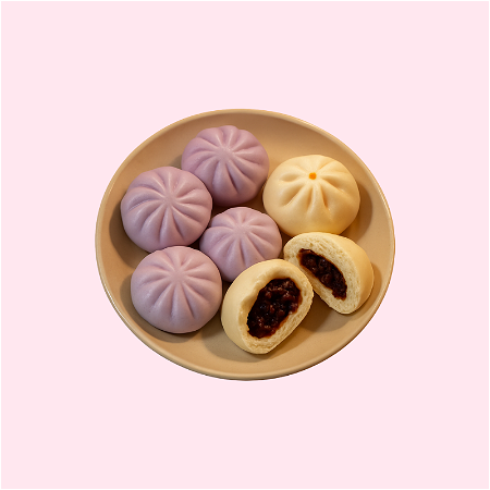 steamed buns (chicken or sweet filling) 2pcs
