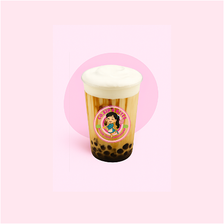 Brown sugar cream cheese brûlée milk tea