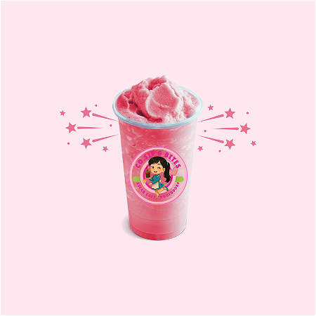 Strawberry bubble tea slush