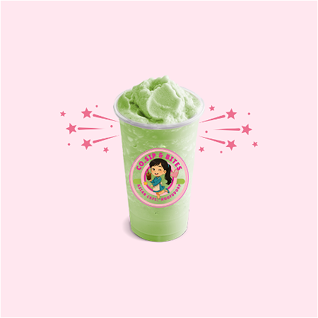 Honeydew, cucumber & mint bubble tea slush