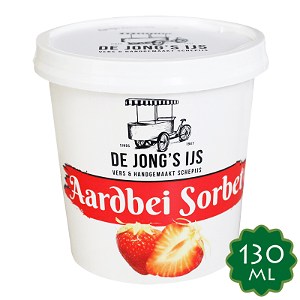 Aardbeien Sorbet schepijs - De Jong's Ijs