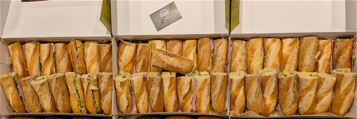 Vergaderservice ½ baguettes, 2pp