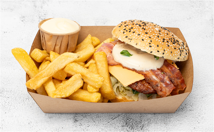 BBQ bacon burger menu