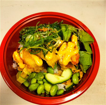 Poke Bowl tempura garnala