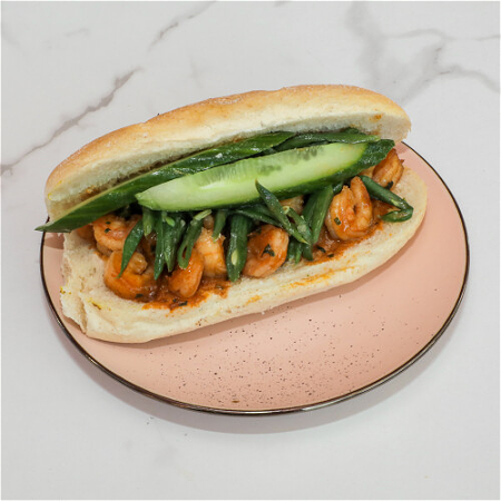 Broodje garnalen met kouseband