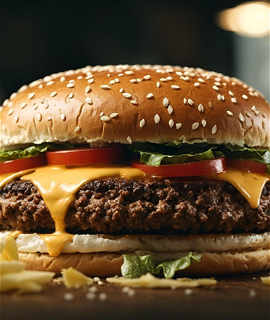 Broodje rund cheeseburger