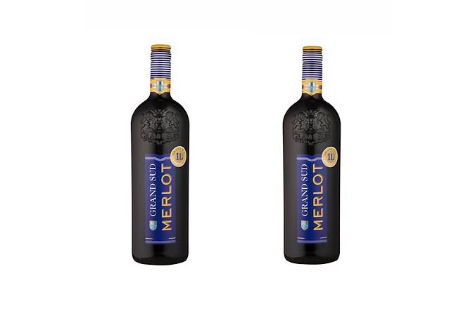 2x Grand Sud Merlot 1L Rode Wijn/Red Wine