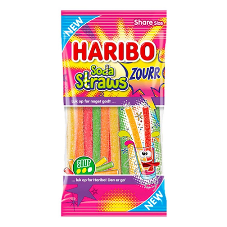 Haribo Soda Straws Fizz 180gr