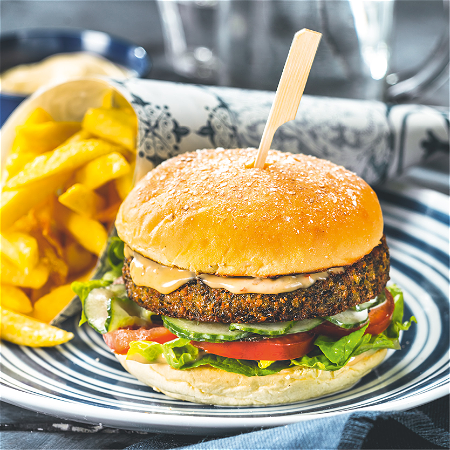 Vegatarische cheeseburger