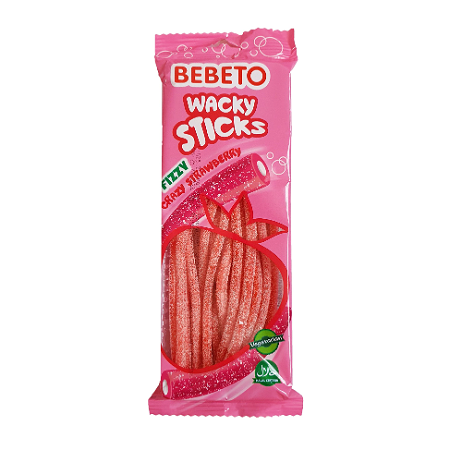 Bebeto wacky sticks fizzy crazy strawberry