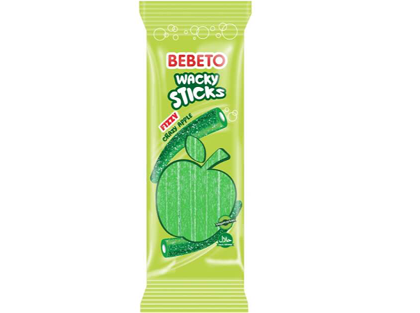 Bebeto wacky sticks fizzy crazy apple