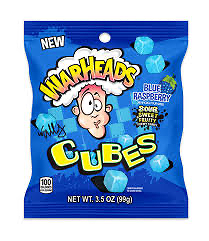 Warheads cubes blueraspberry flavour 99g zakje