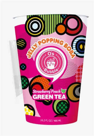 Bubble strawberry peach green tea