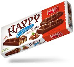 Happy waffer bar with hazulnut creme 6x