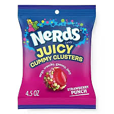 Nerds juicy gummy clusters strawberry punch 127g