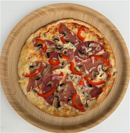 Pizza ham tasty