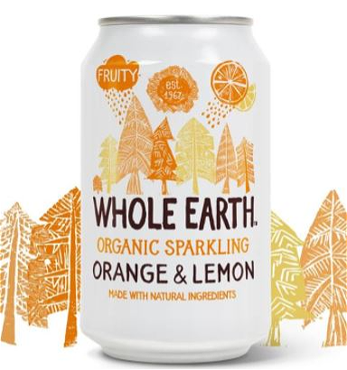Whole earth orange and lemon sparkling lemonade