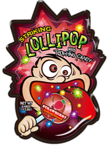 Popping candy lolly strawberry