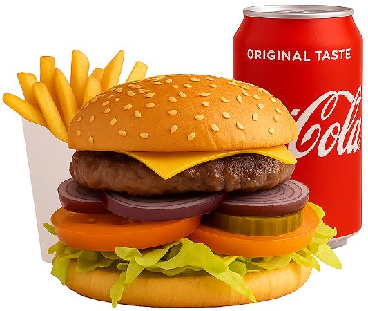 Cheddar burger menu