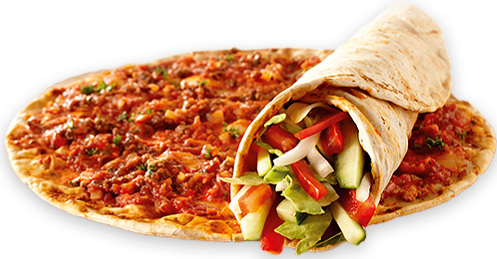 Lahmachun met döner en salade