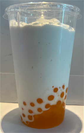 Vanille Shake met mango bubbel 
