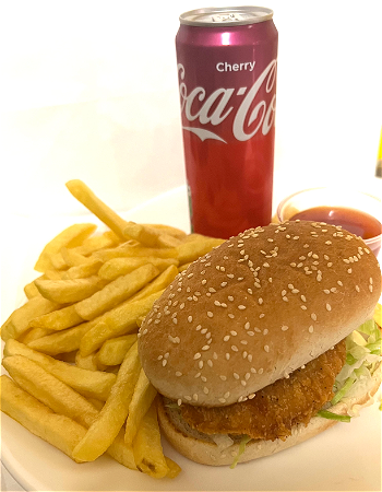 Crispy chickenburger menu