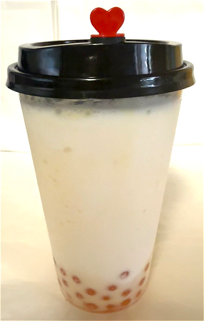 Banaan Shake met mango bubbel 