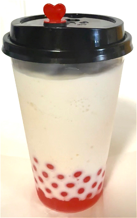Banaan Shake met aardbei bubbel 