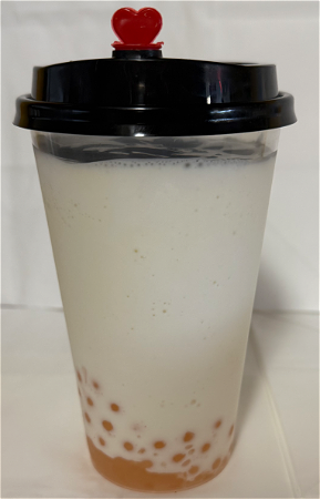 Banaan Shake met lychee bubbel 