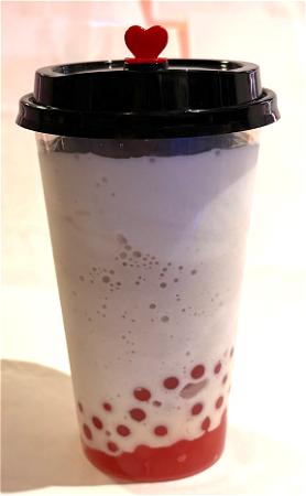 Chocolade Shake met aardbei bubbel 