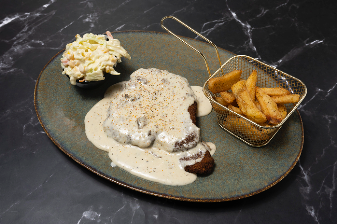 Schnitzel Champignonroomsaus